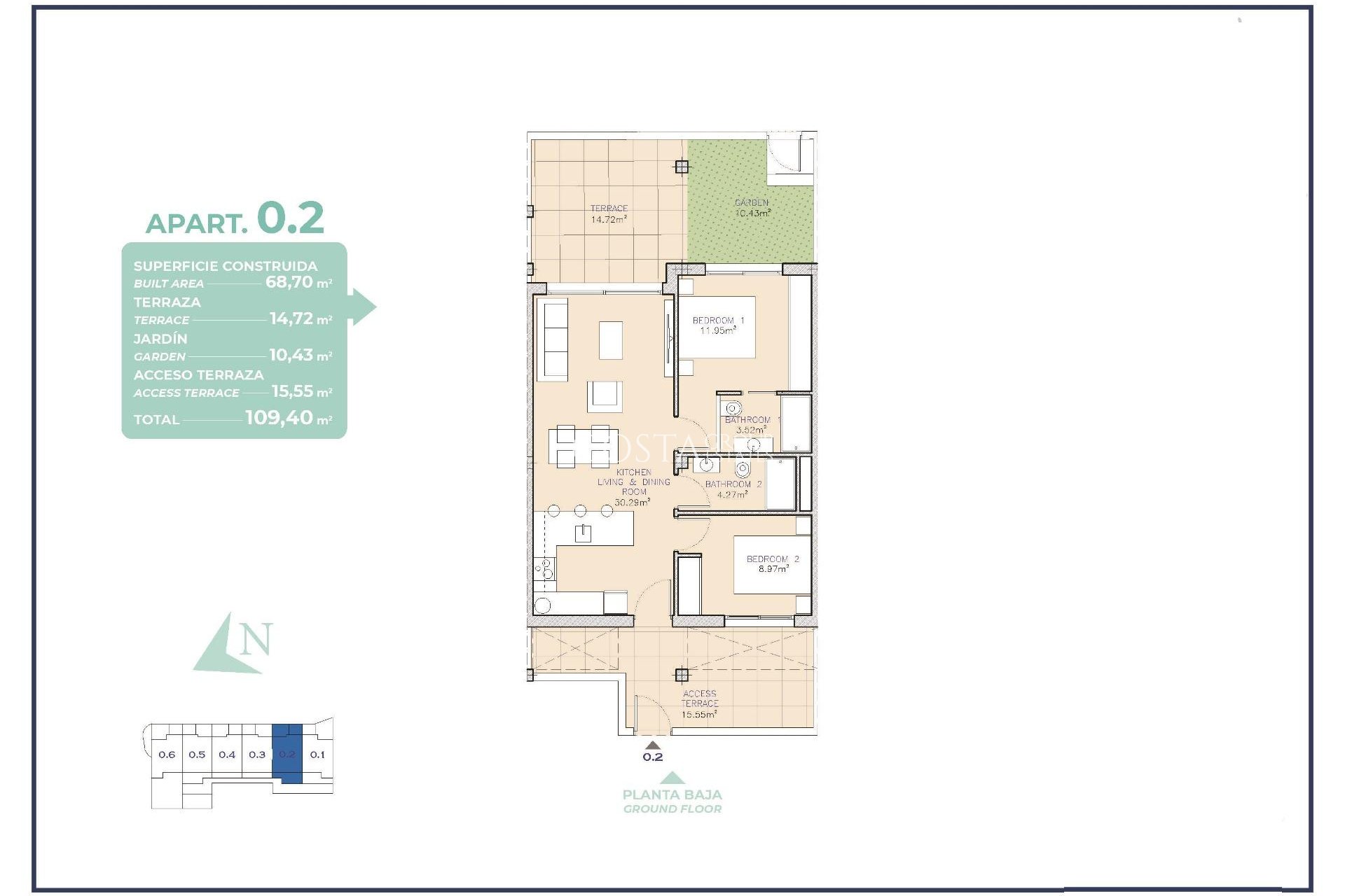 Nieuwbouw Woningen - Ground floor apartment -
Los Alcazares - Serena Golf