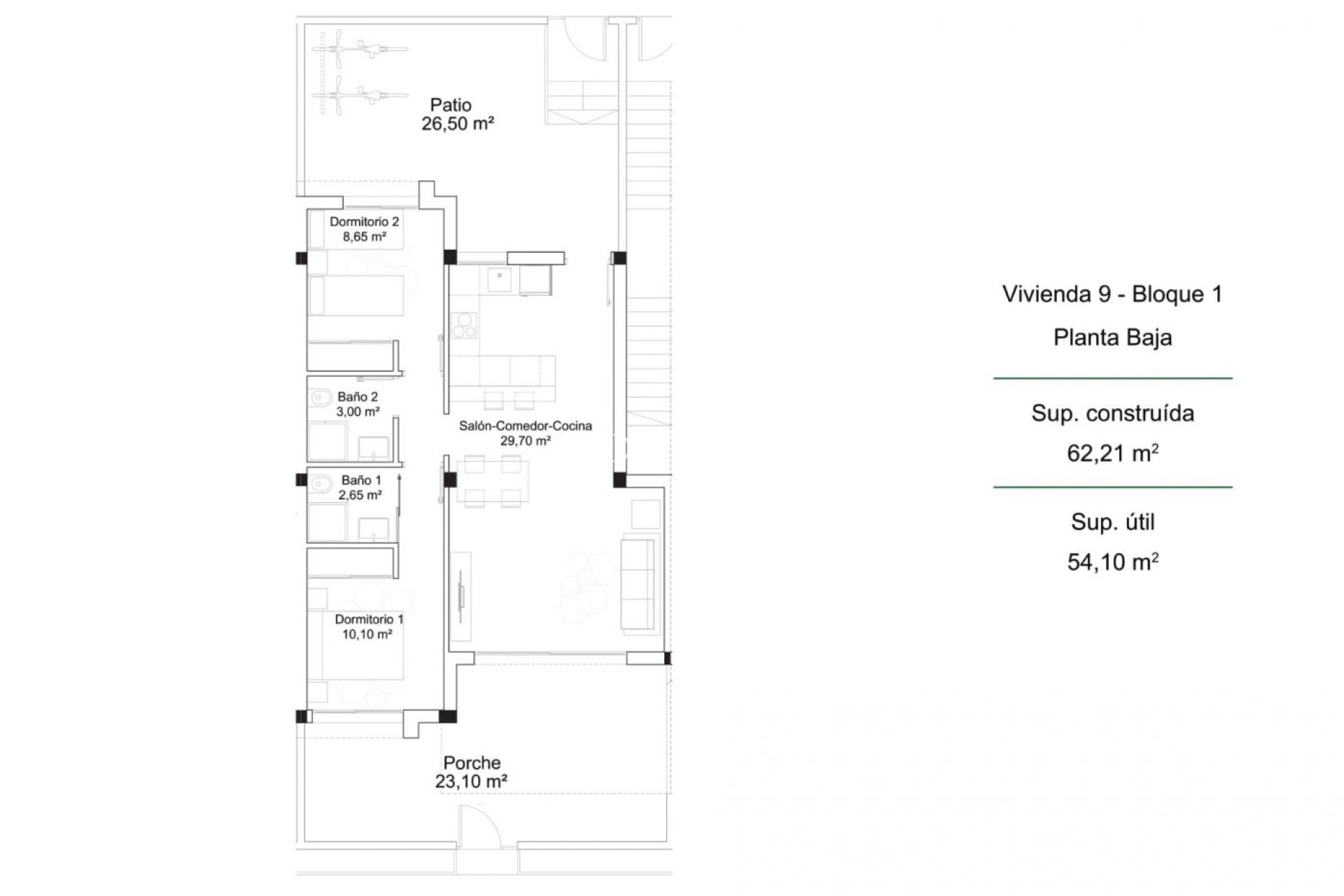 Nieuwbouw Woningen - Ground Floor Bungalow -
Orihuela Costa - PAU 26