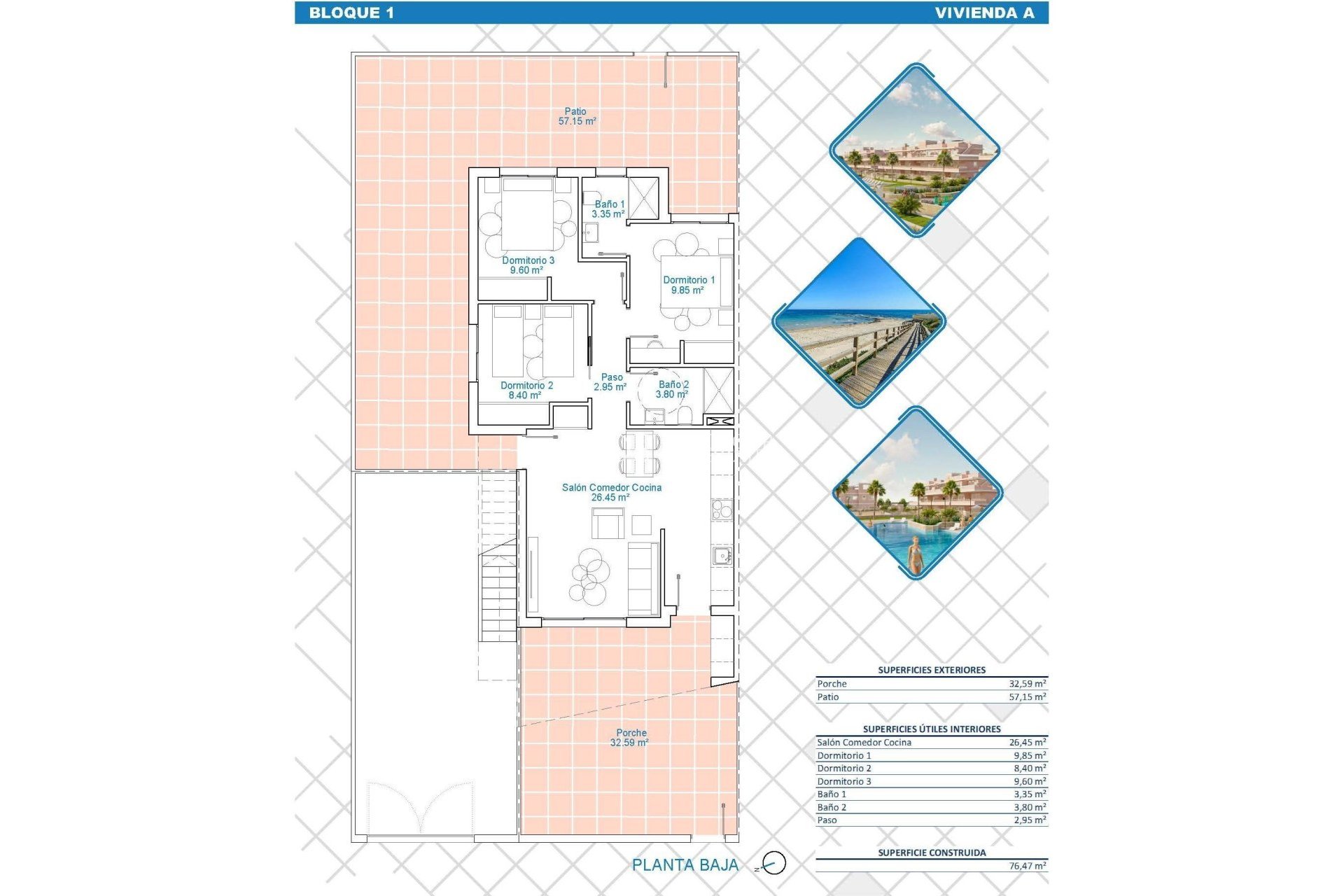 Nieuwbouw Woningen - Ground Floor Bungalow -
Pilar de la Horadada - Lo Monte