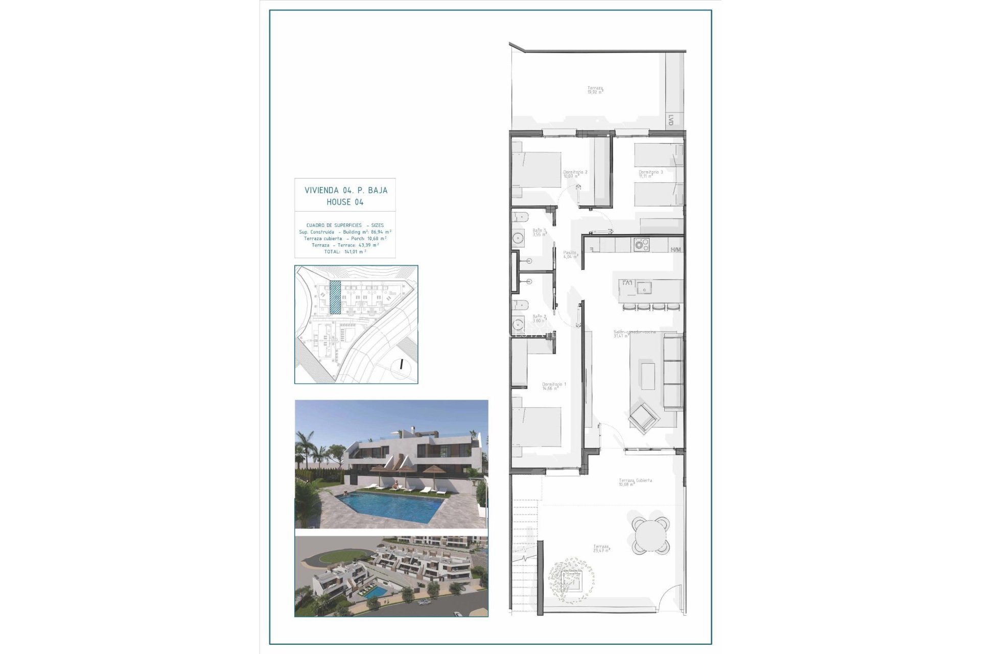 Nieuwbouw Woningen - Ground Floor Bungalow -
Vera - Pueblo Salinas