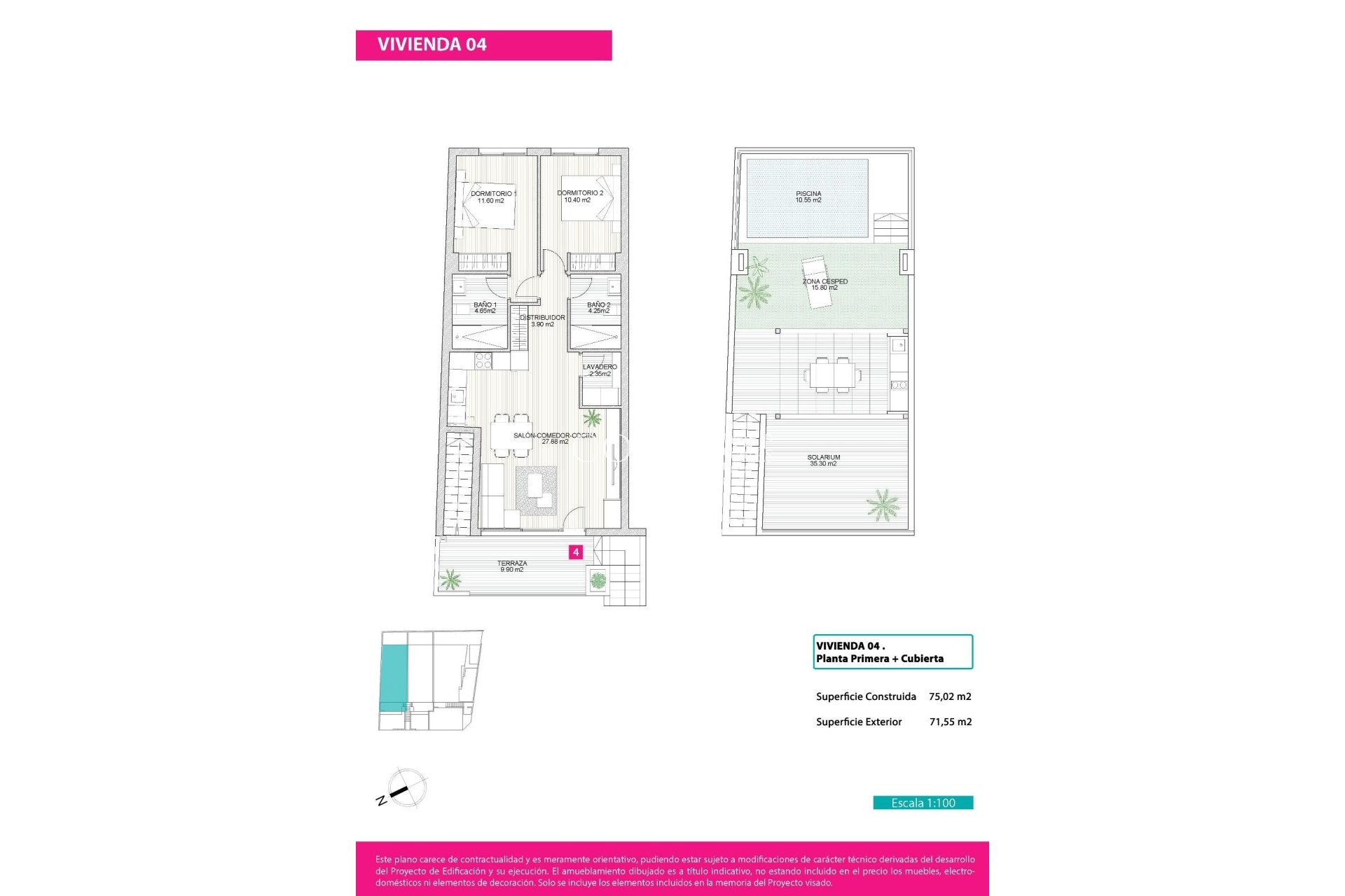 Nieuwbouw Woningen - Top Floor Bungalow -
San Pedro del Pinatar - Lo Pagan