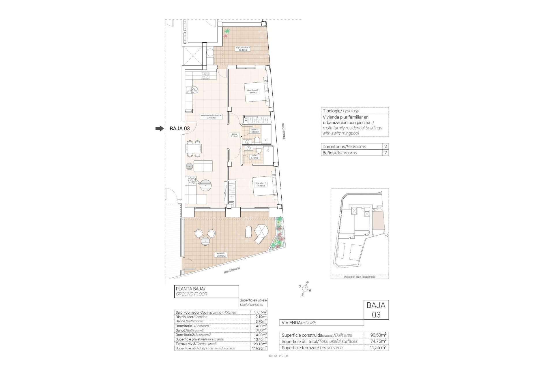 Nouvelle construction - Ground floor apartment -
Hondón de las Nieves - Pueblo